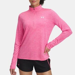 Under Armour XL Quarter 1/2 Zip Vibrant Pink Long Sleeve Pullover Activewear